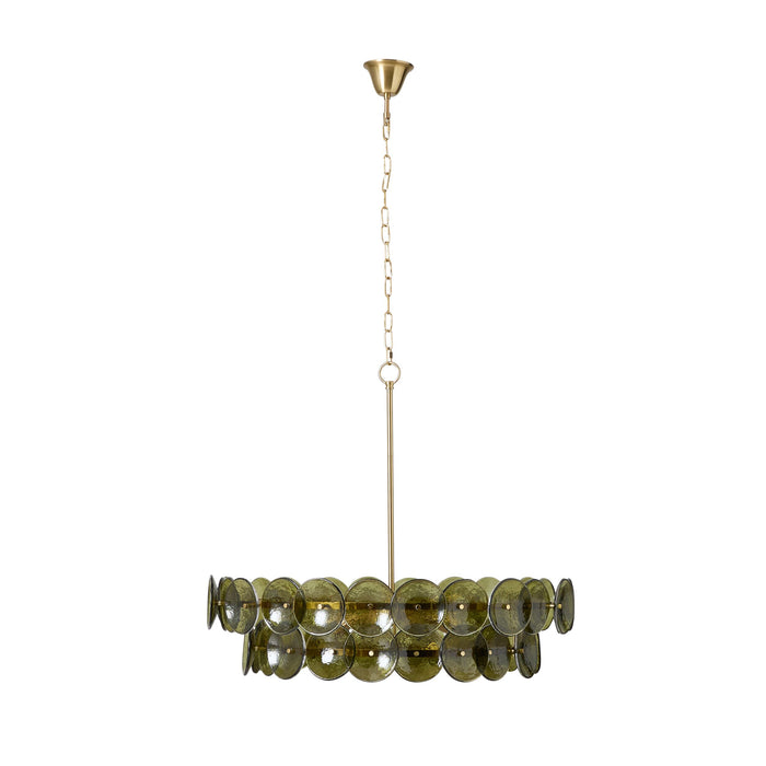 Sonny 8 Light Glass Chandelier Green 80cm