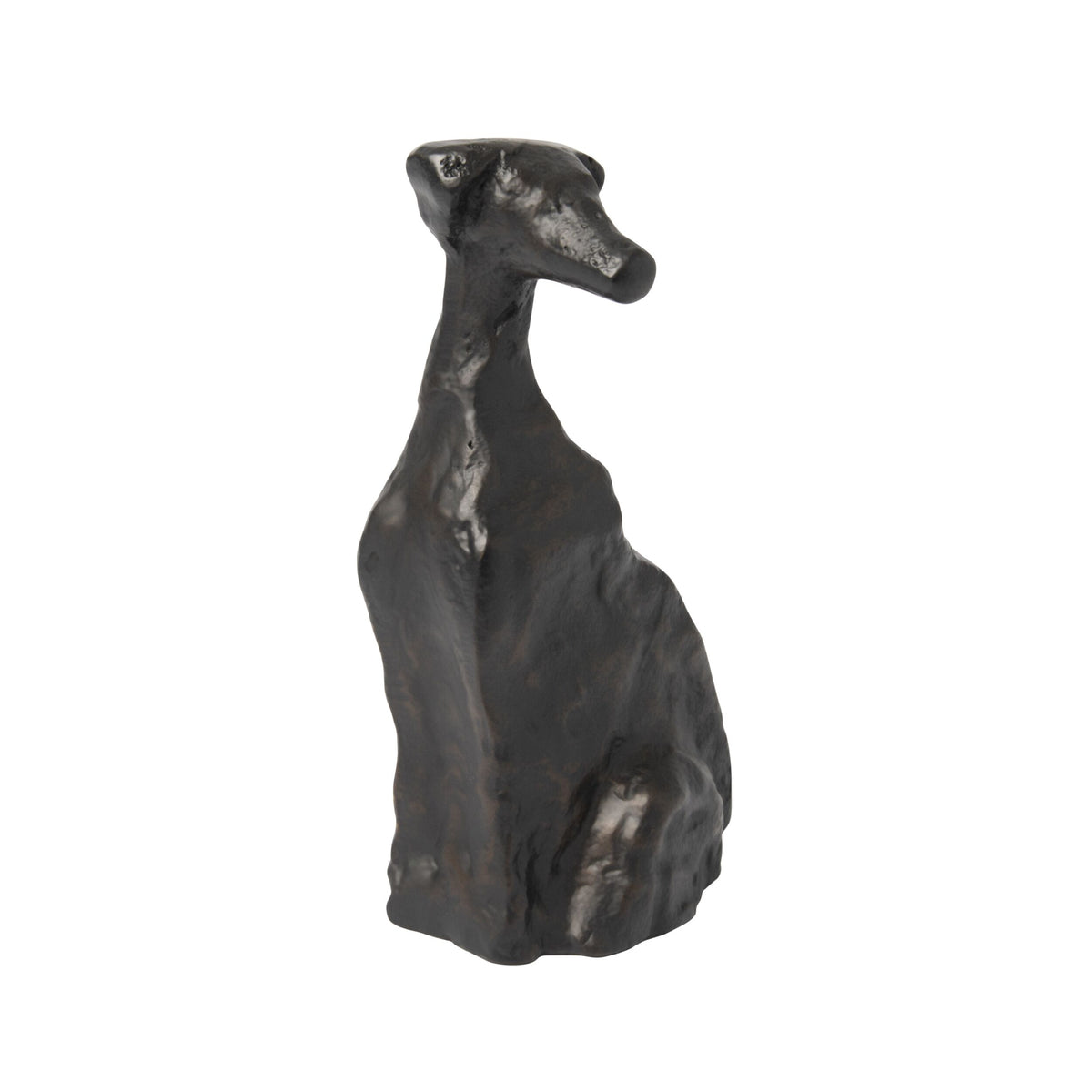 Atelier Animalia Sitting Whippet Statue Noir