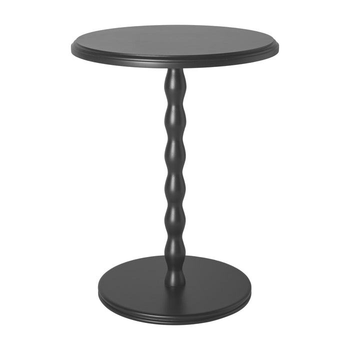 Orla Bobbin Pedestal Side Table Black