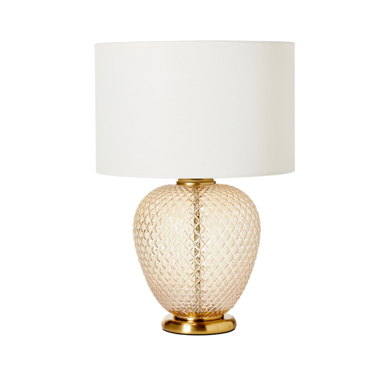 Roma Glass Table Lamp Amber 56cm