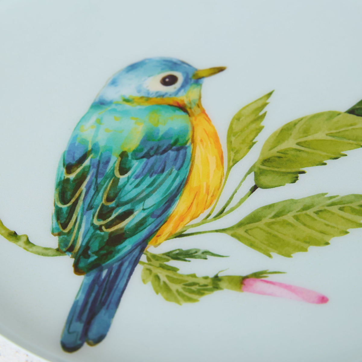 Folk Garden Round Dish Soft Blue