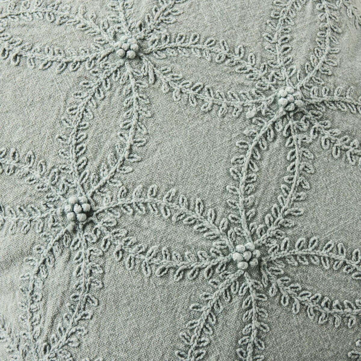 Stitch Scalloped Cushion Soft Sage 50x50cm