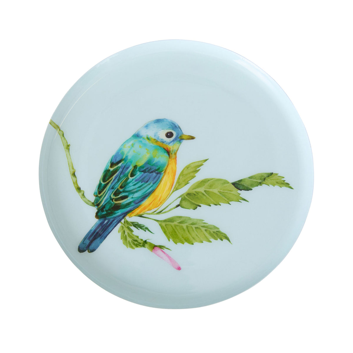 Folk Garden Round Dish Soft Blue