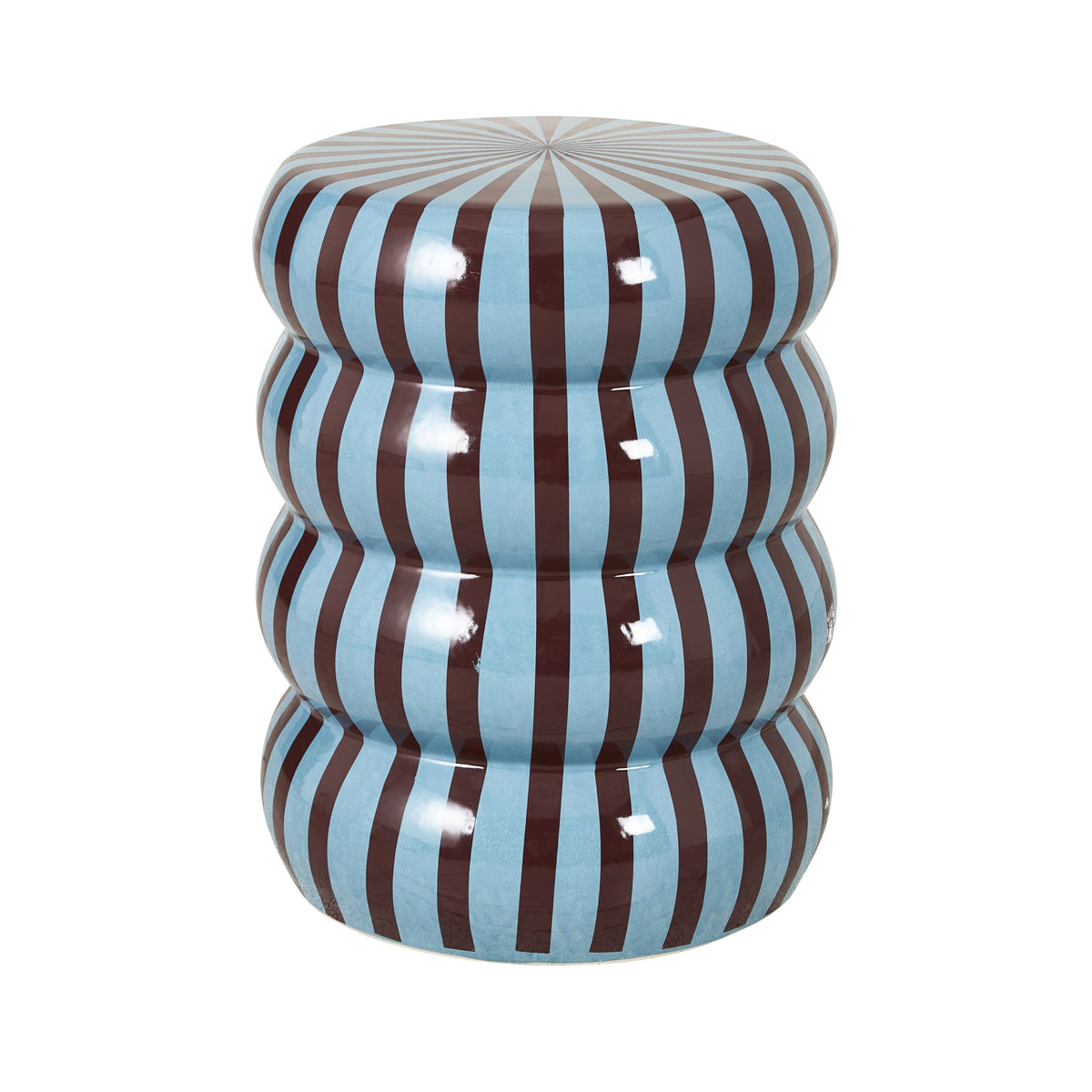 Kiro Curved Stool Dark Cocoa/Pale Blue