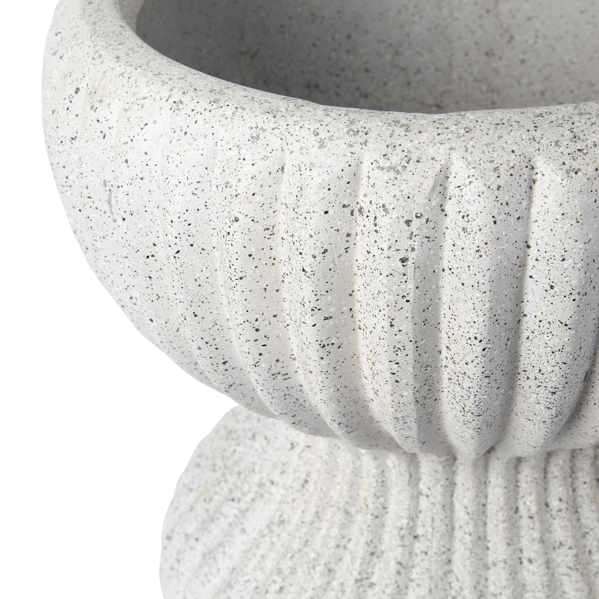 Grey Ribbed Fluted Plant Pot