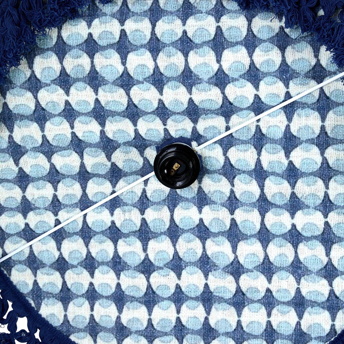 Fiesta Fringed Cotton Pendant Blue 60cm - SHADE ONLY