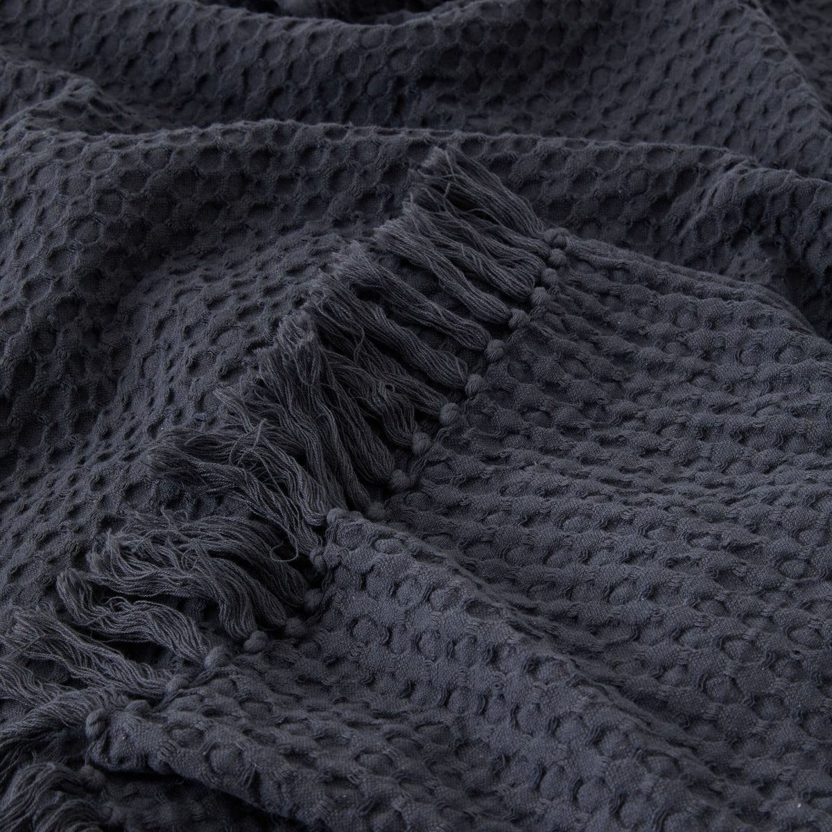 Whisper Waffle Throw Charcoal