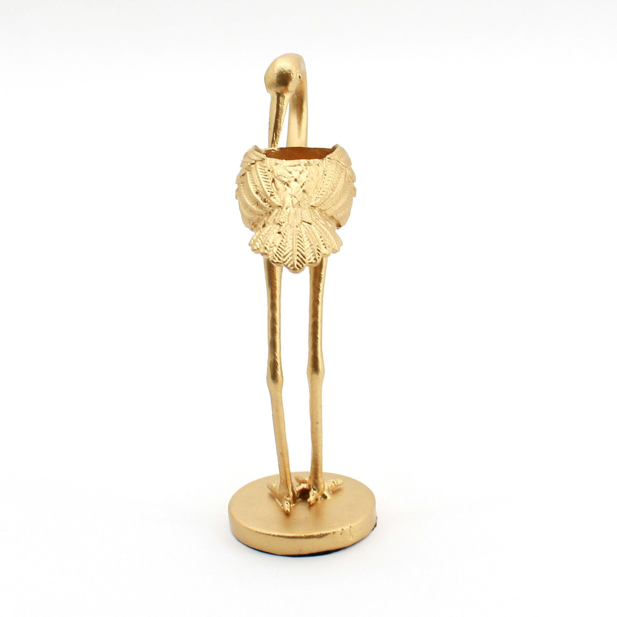 Brass Crane Candle Holder Short