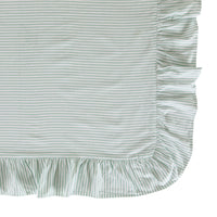 Marais Ruffle Stripe Tablecloth Pine Green
