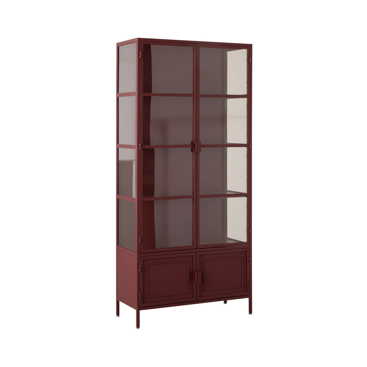 Nero 4 Door Display Cabinet Burgundy