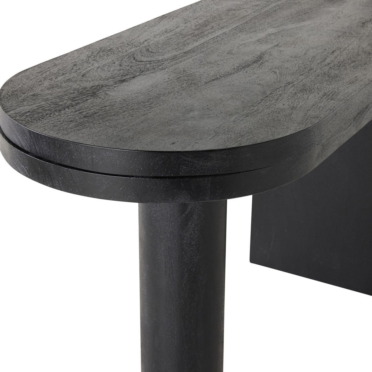 Harrie L Shape Rotating Desk Black