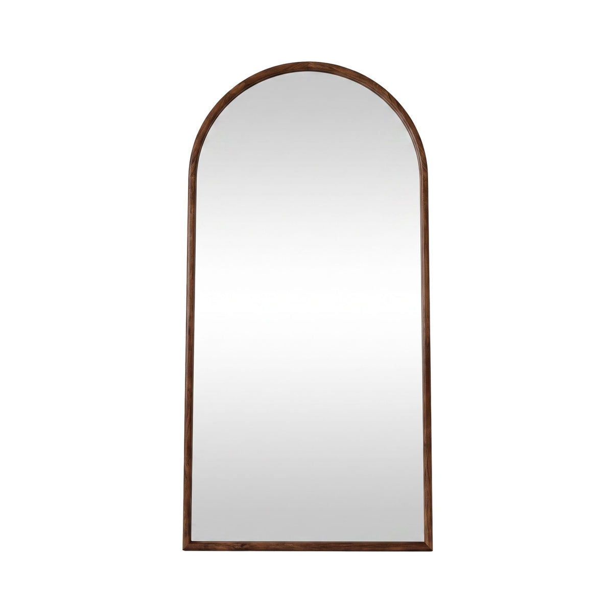 Walnut Wooden Arched Floor Mirror
