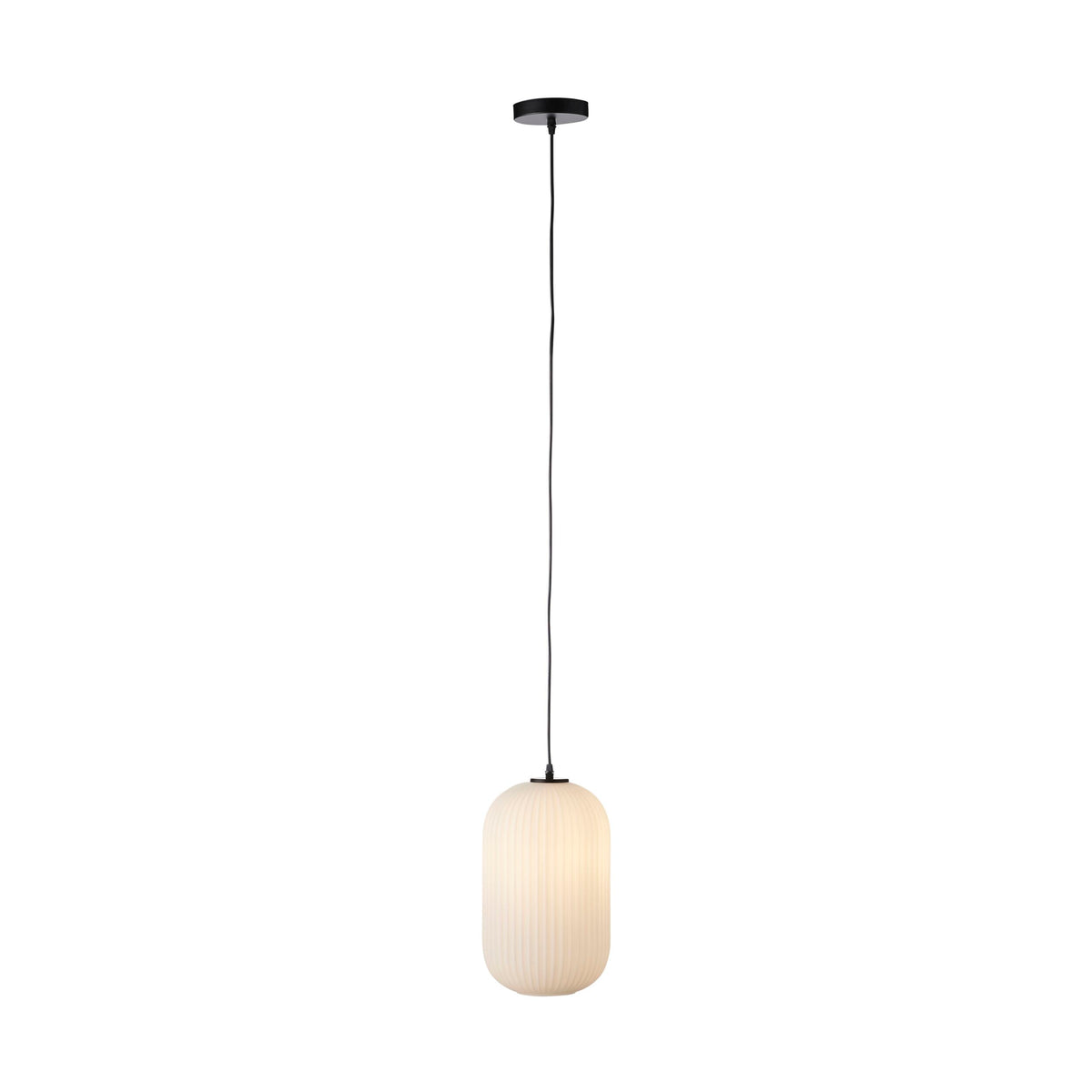Treviso Fluted Glass Pendant White 15x29cm