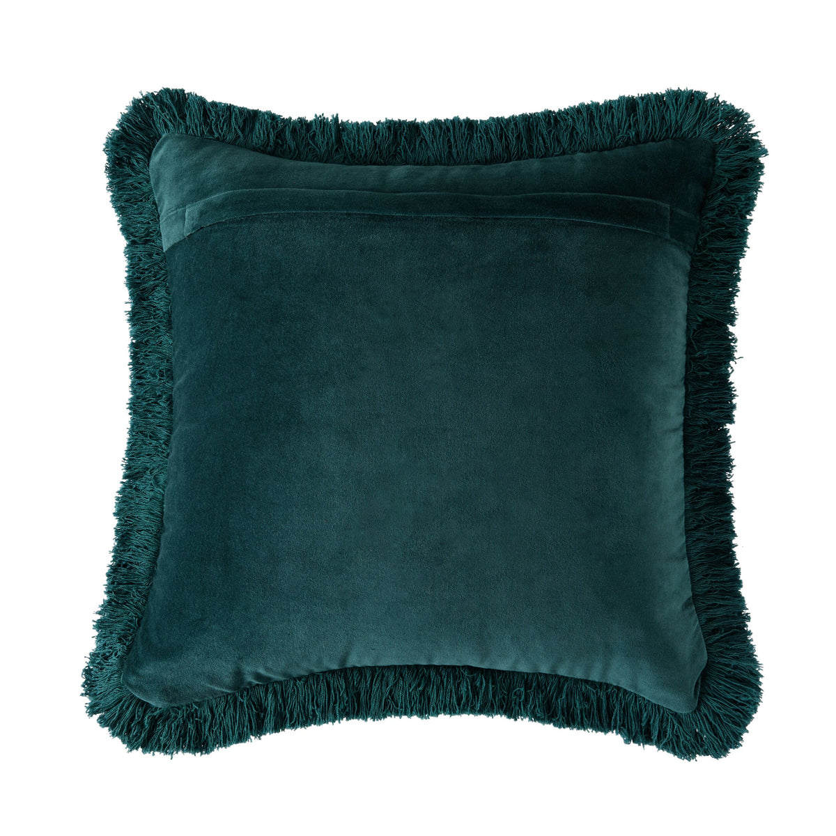 Casa Fringed Velvet Cushion Deep Teal 50x50cm