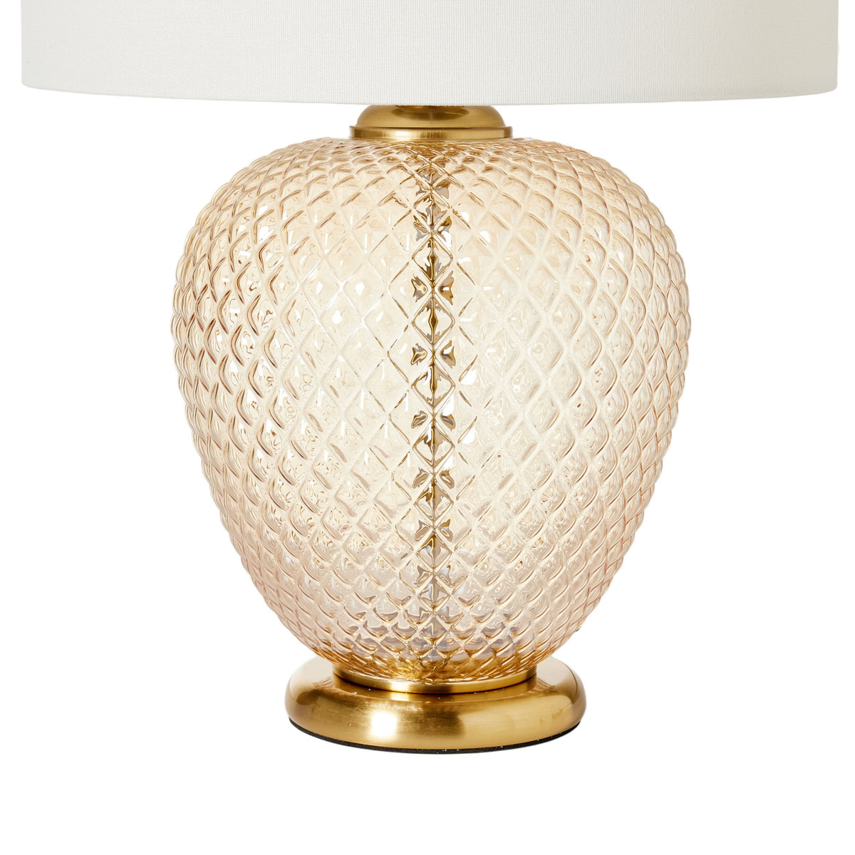 Roma Glass Table Lamp Amber 56cm