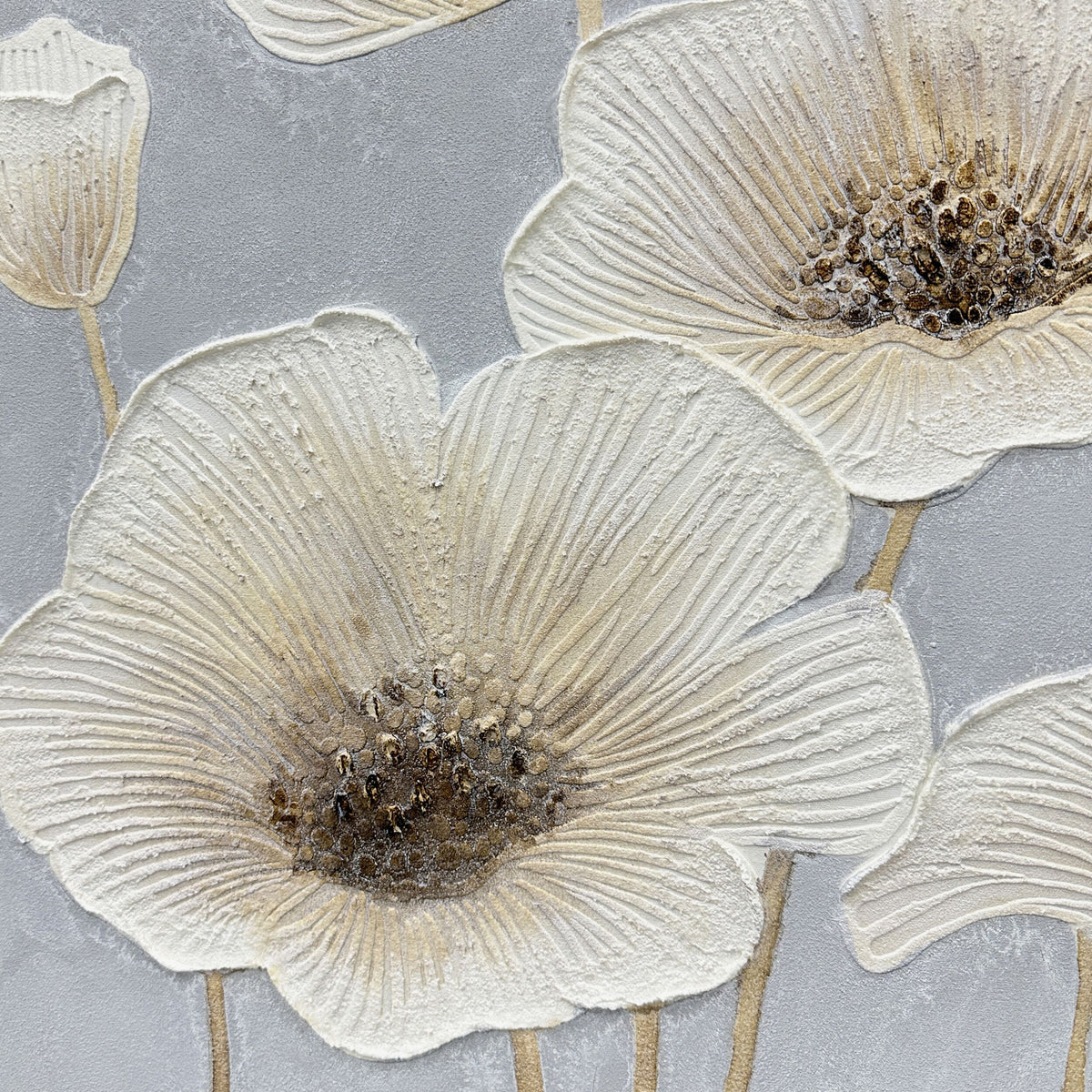 Soft Petals Framed Textured Print 100x60cm