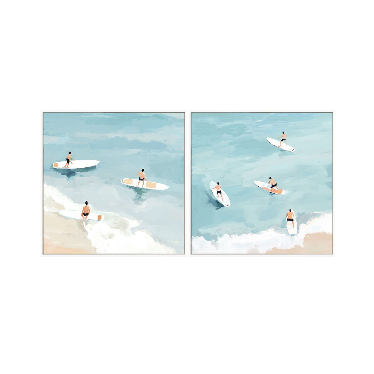Surfs Up Framed Textured Artwork Set 160x80cm