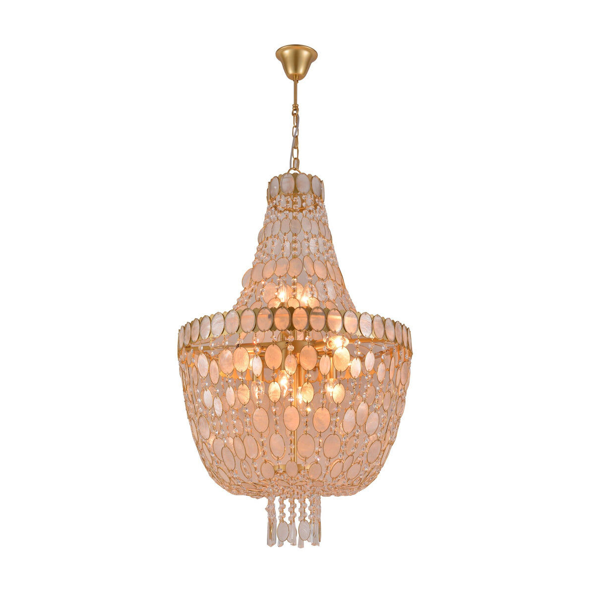 Isadora 12 Light Capiz Chandelier 60cm