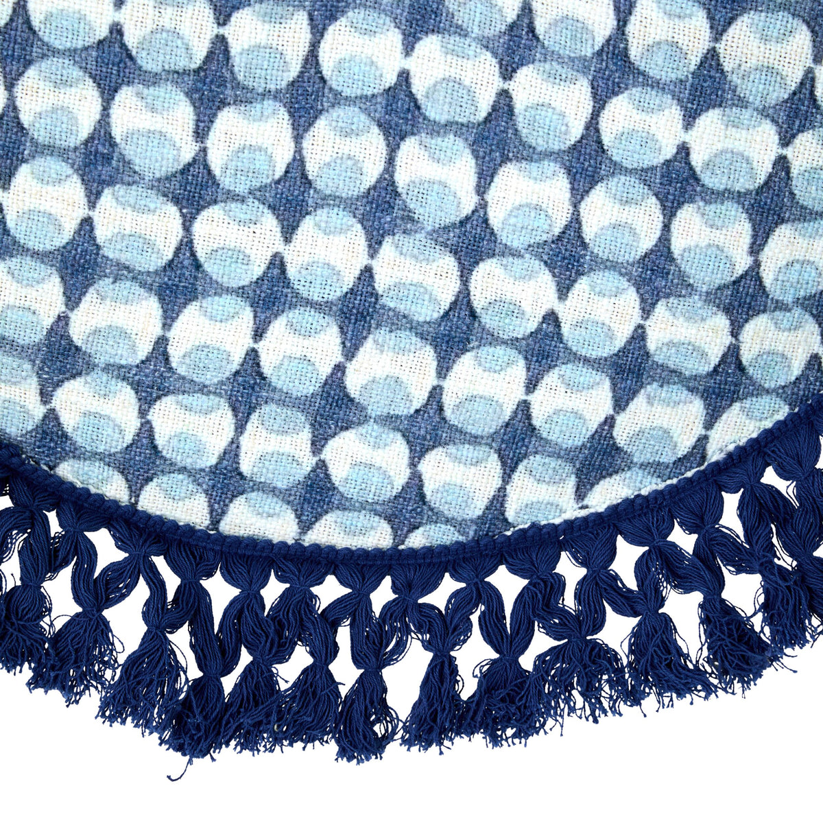 Fiesta Fringed Cotton Pendant Blue 60cm - SHADE ONLY