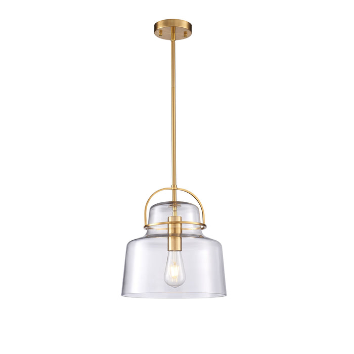 Teresa Glass Pendant Satin Brass 30x51cm