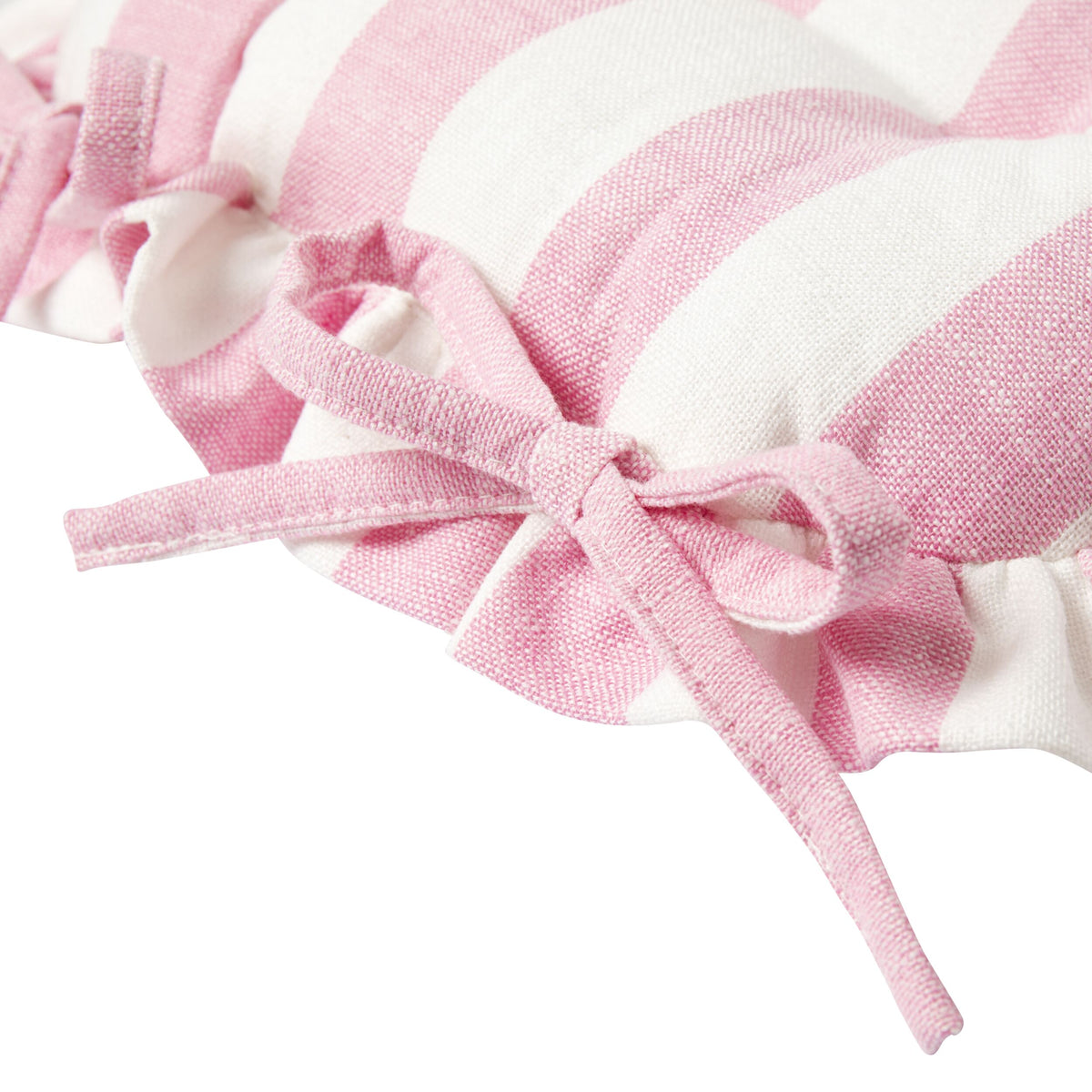 Marais Block Stripe Ruffle Seat Cushion Rose Pink