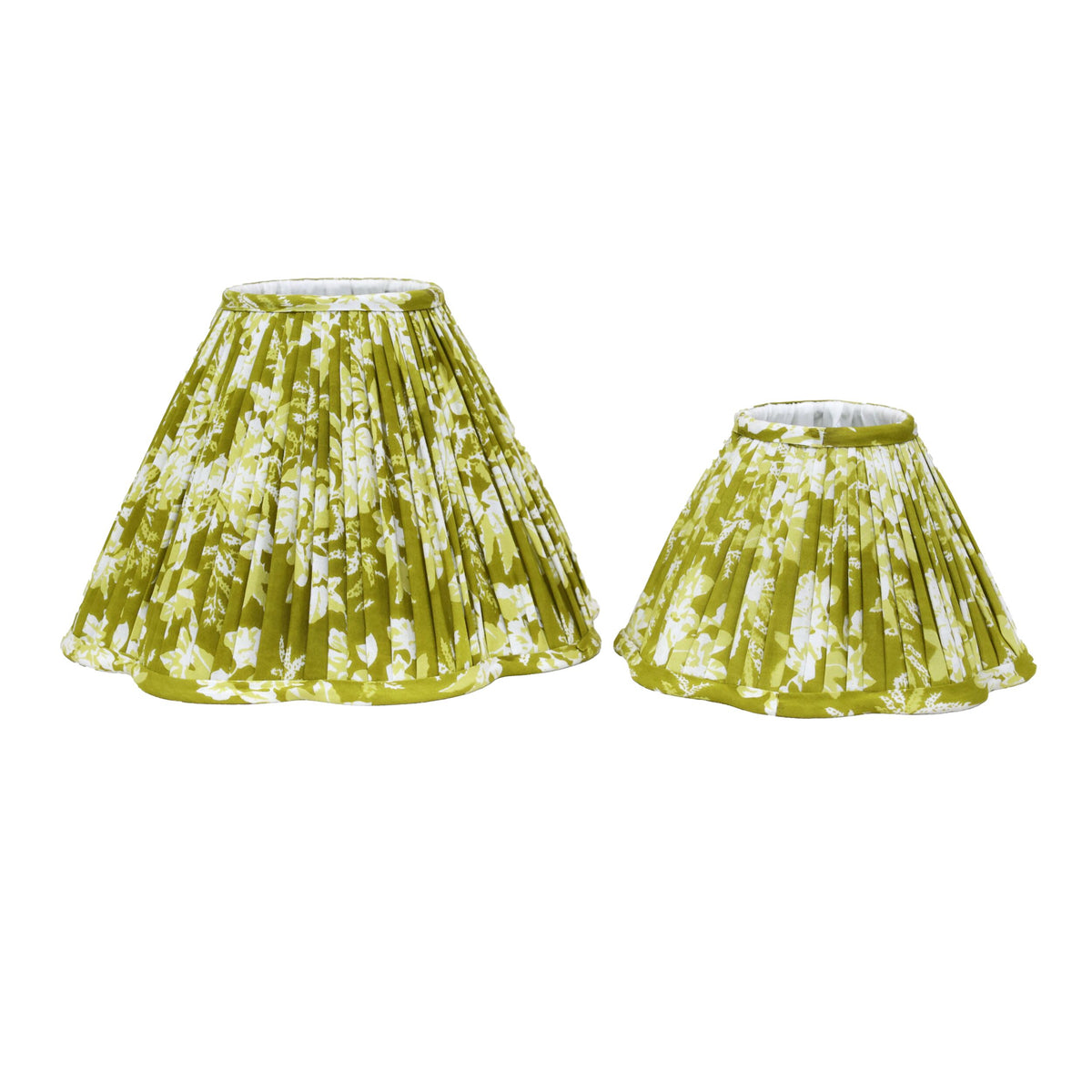 Loni Scallop Tapered Shade Citron Green 35cm