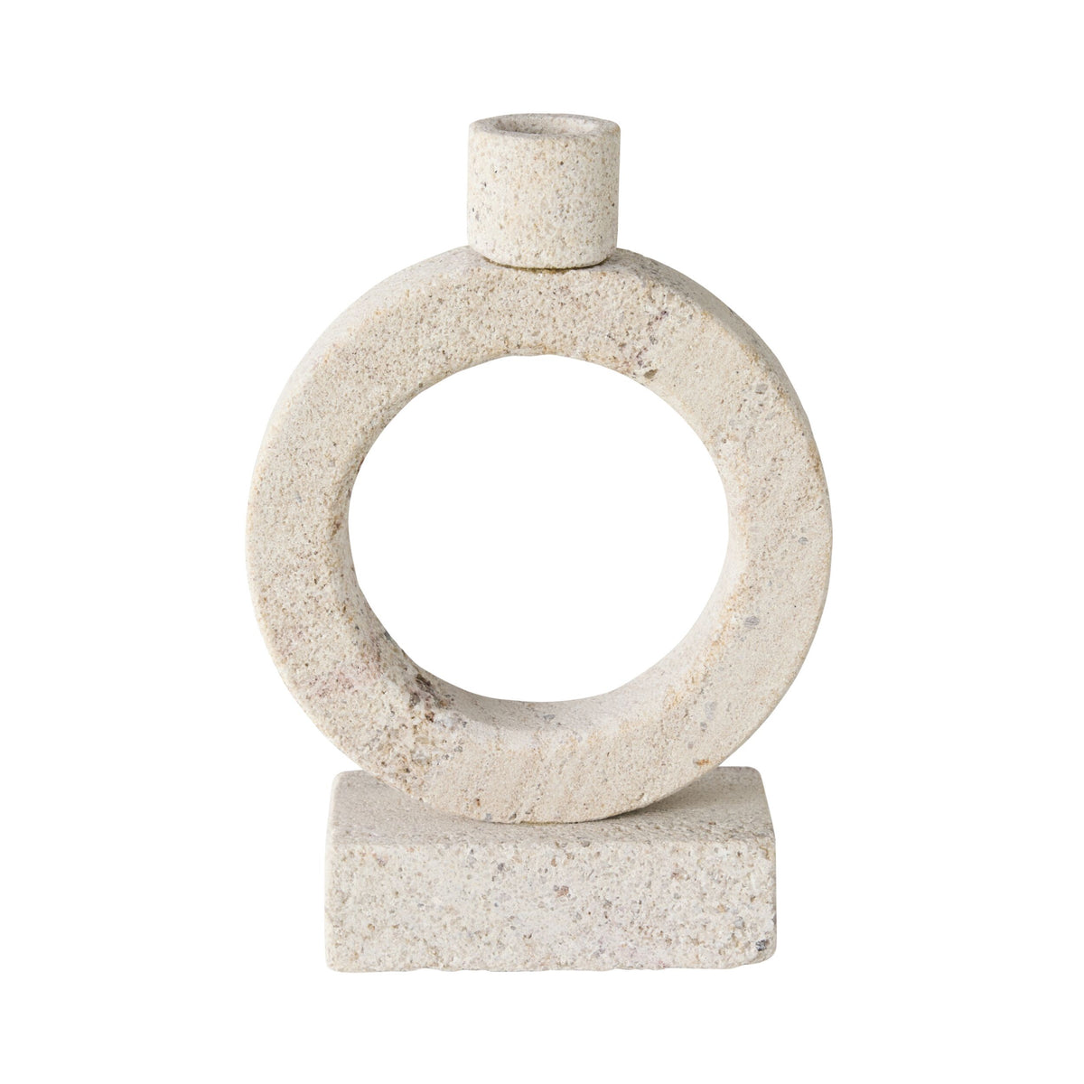 Beige Marble Orb Candle Holder Medium