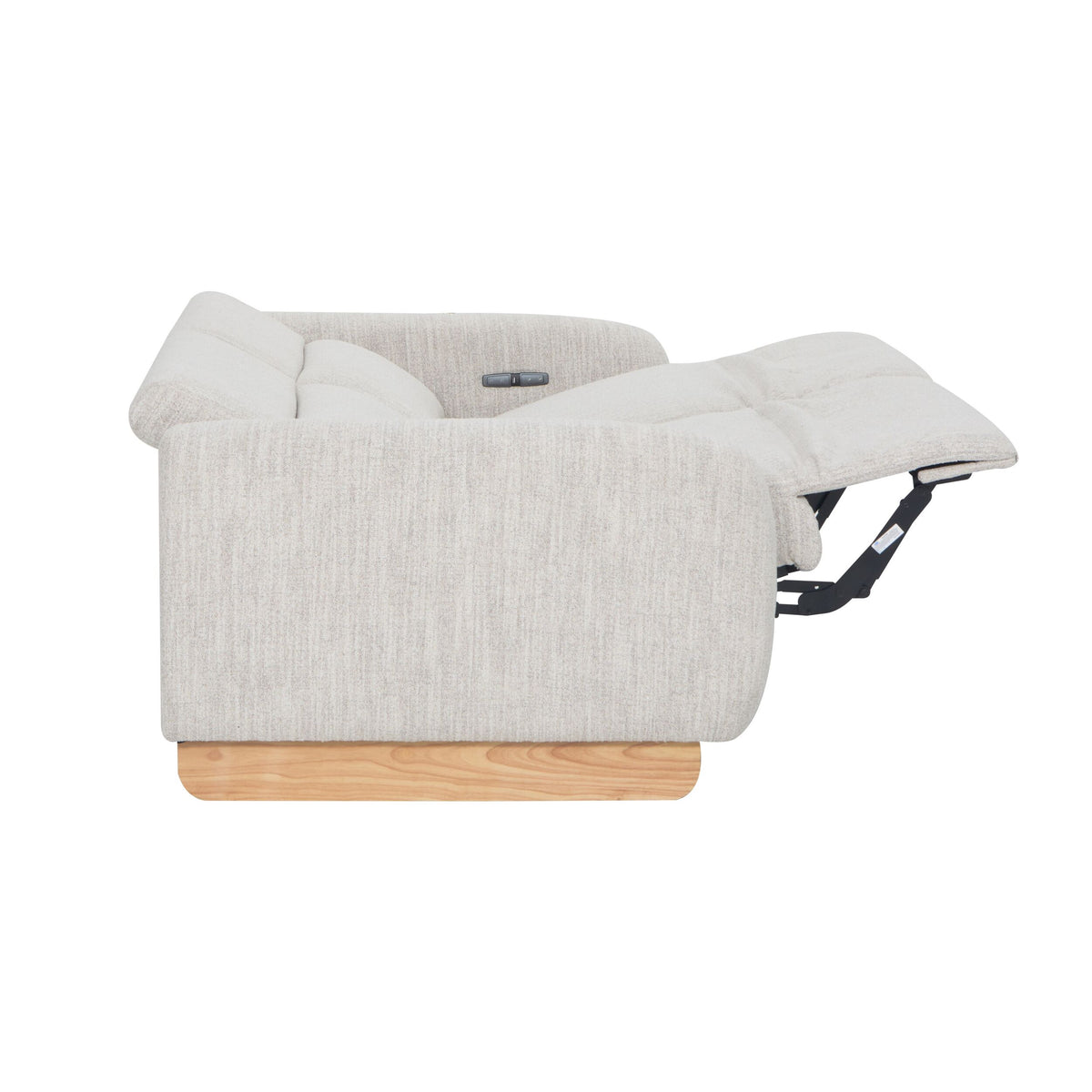 Bellano 3 Seater Recliner Natural Textured Slub