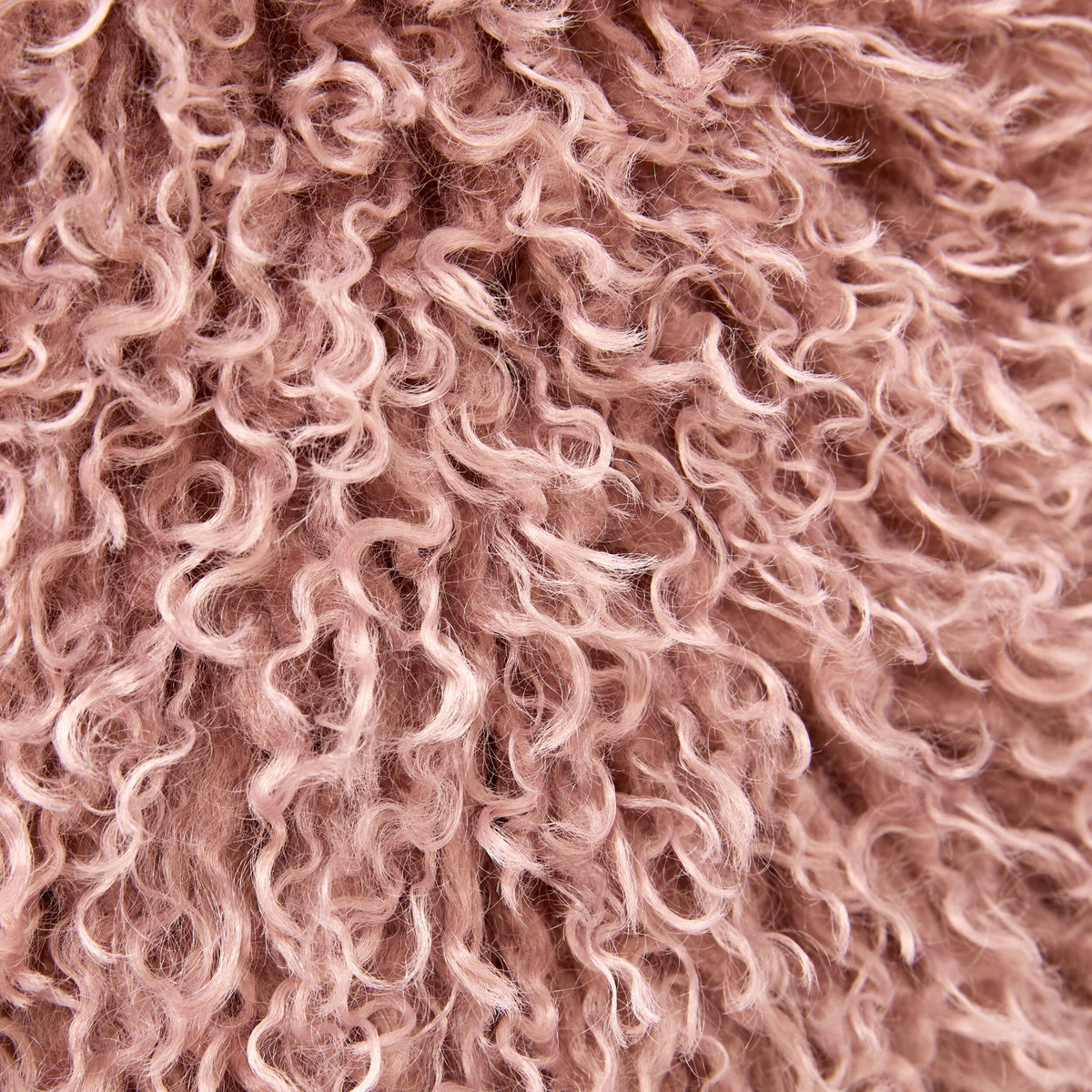 Faux Mongolian Fur and Velvet Cushion Rose Smoke 45x45cm