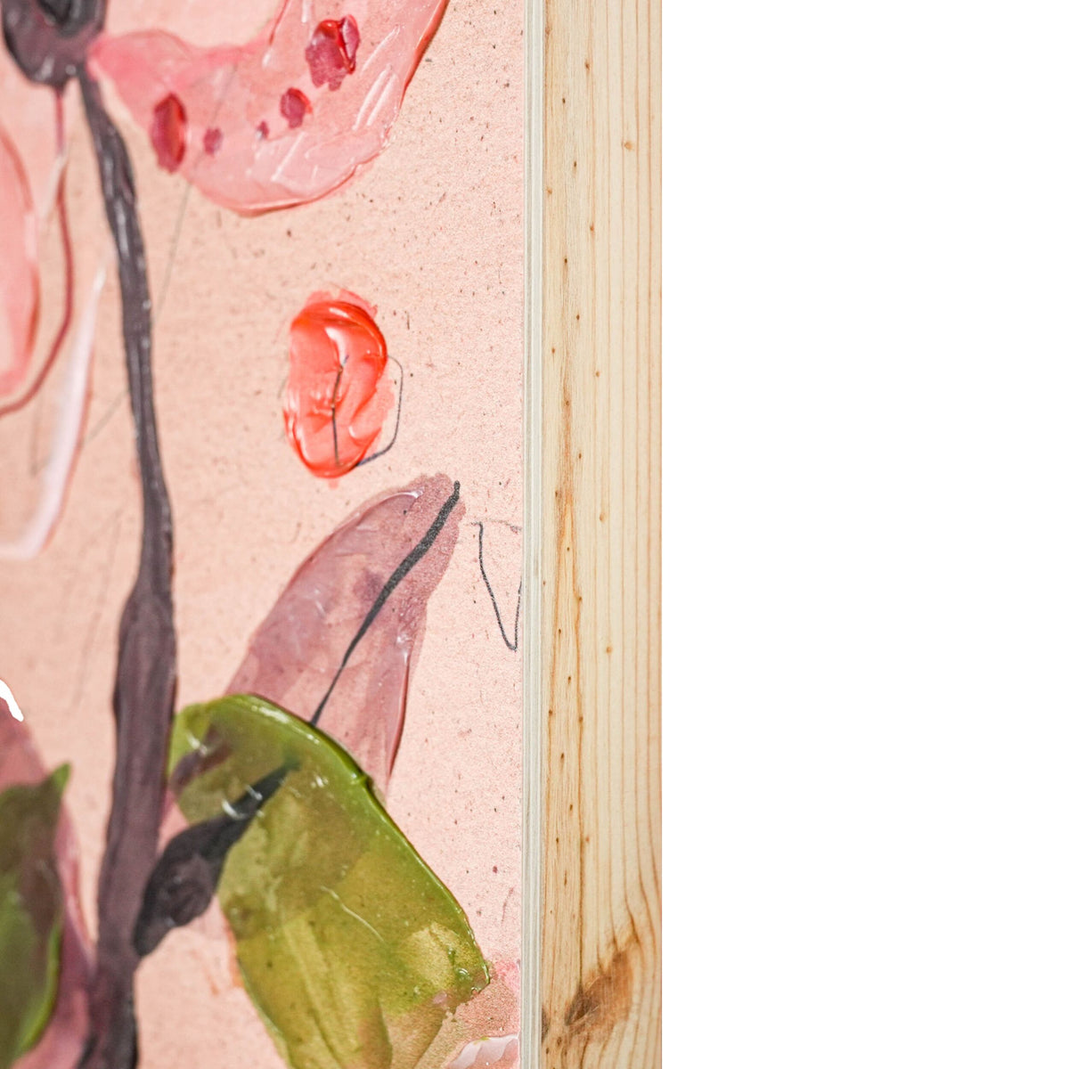 Floral Study On Woodblock I 30x40cm