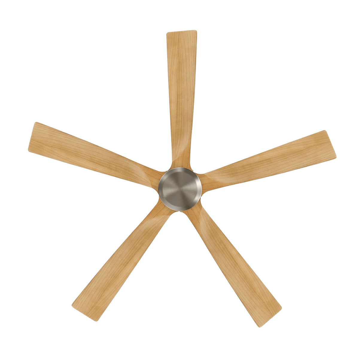 Breeze 132cm Indoor DC Fan - Satin Nickel with Natural Timber Blades