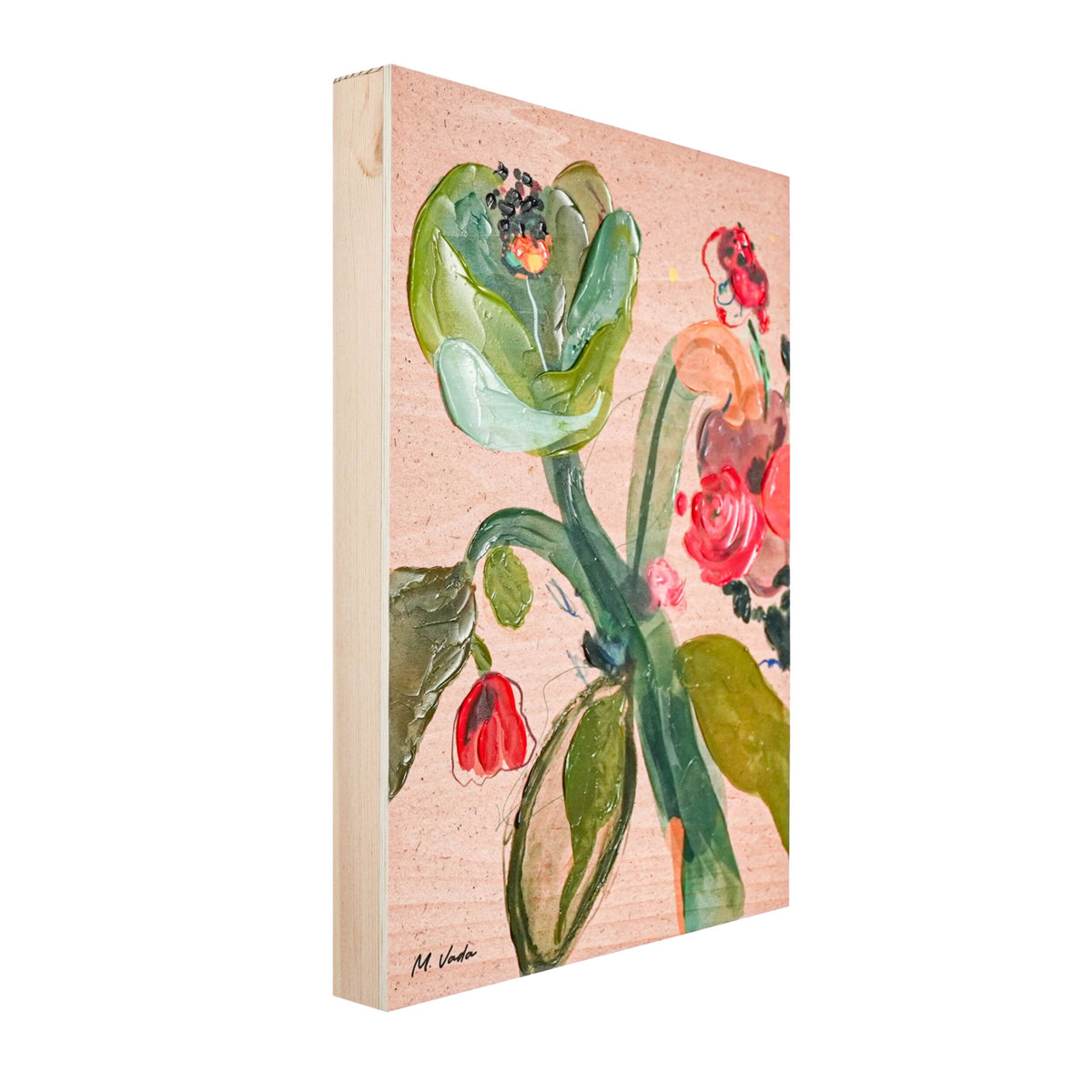 Floral Study On Woodblock II 30x40cm