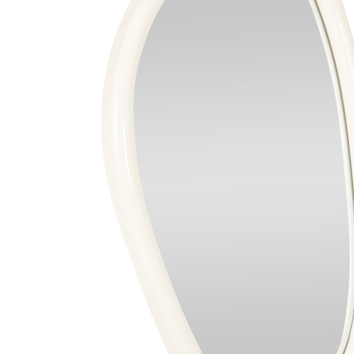 Glossy Fluid Mirror Milky White