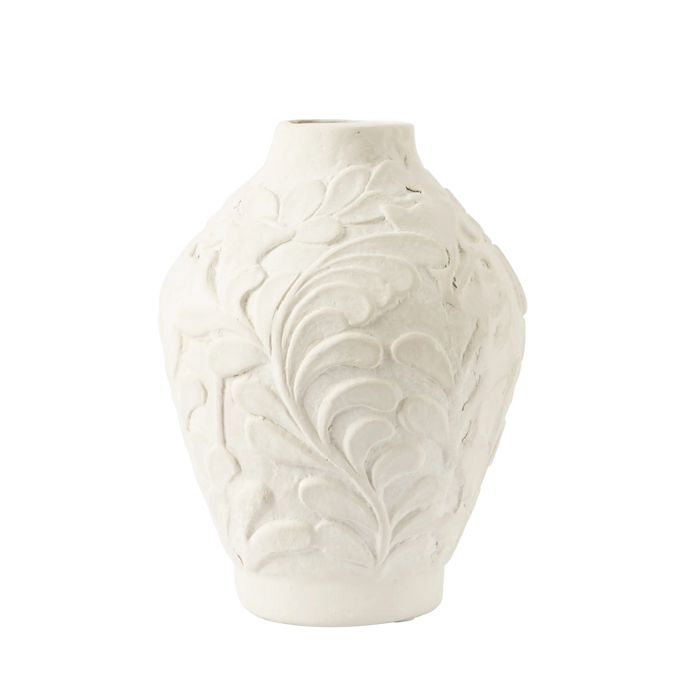 Kyros Paper Mache Urn Vase White
