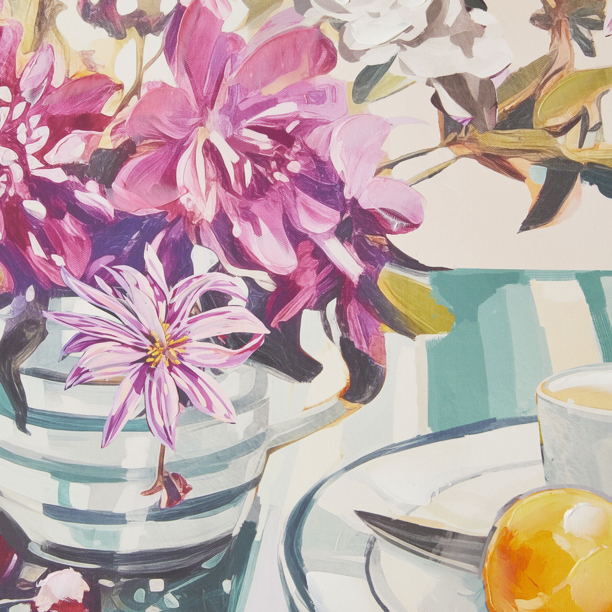Brunch Setting Framed Canvas Print 82.5x82.5cm