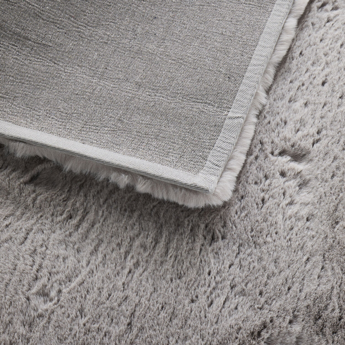 Faux Rabbit Fur Rug Silver 150x240cm