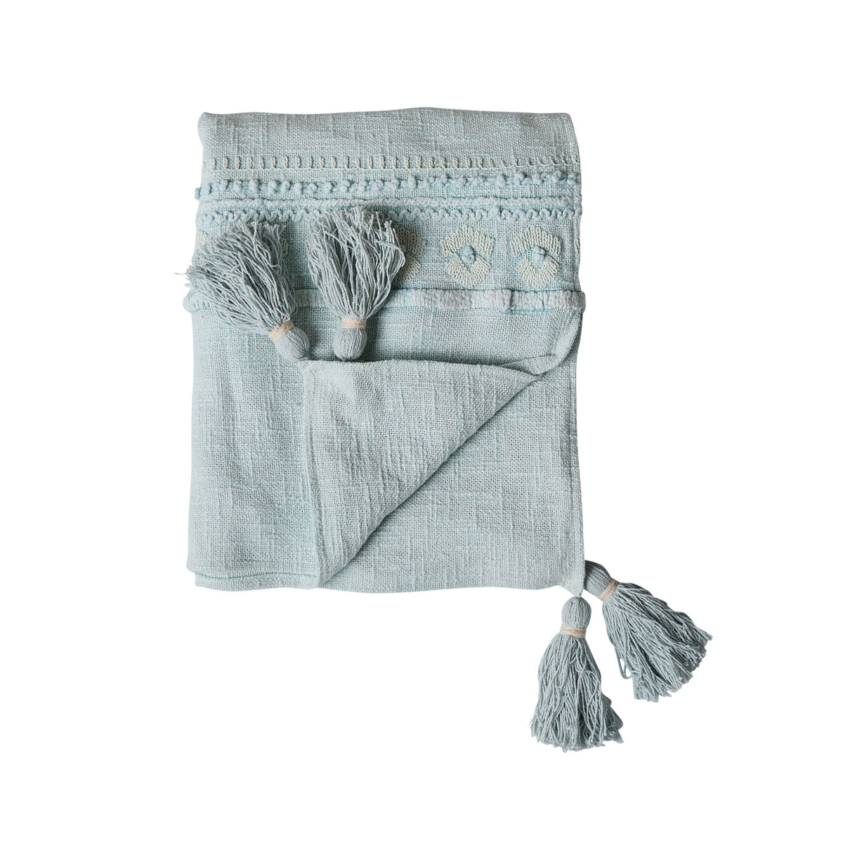 Stitch Suri Embroidered Throw Blue